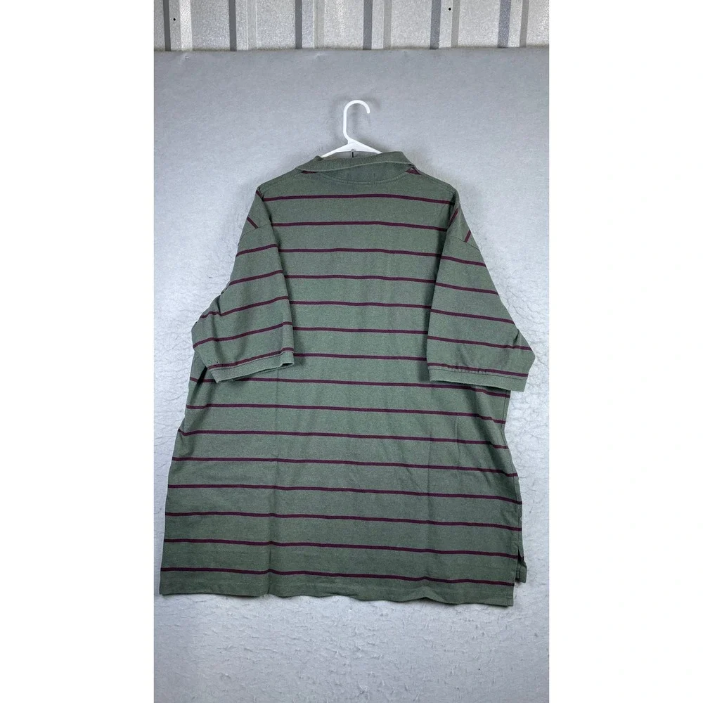 Polo Ralph Lauren Polo Shirt Mens 3XLT Green Excellent Striped Pique Pony Logo